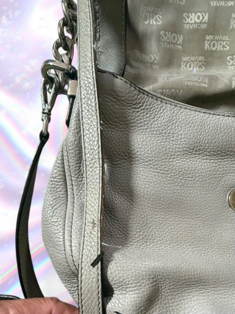 Michael Kors Taupe Leather Crossbody Bag